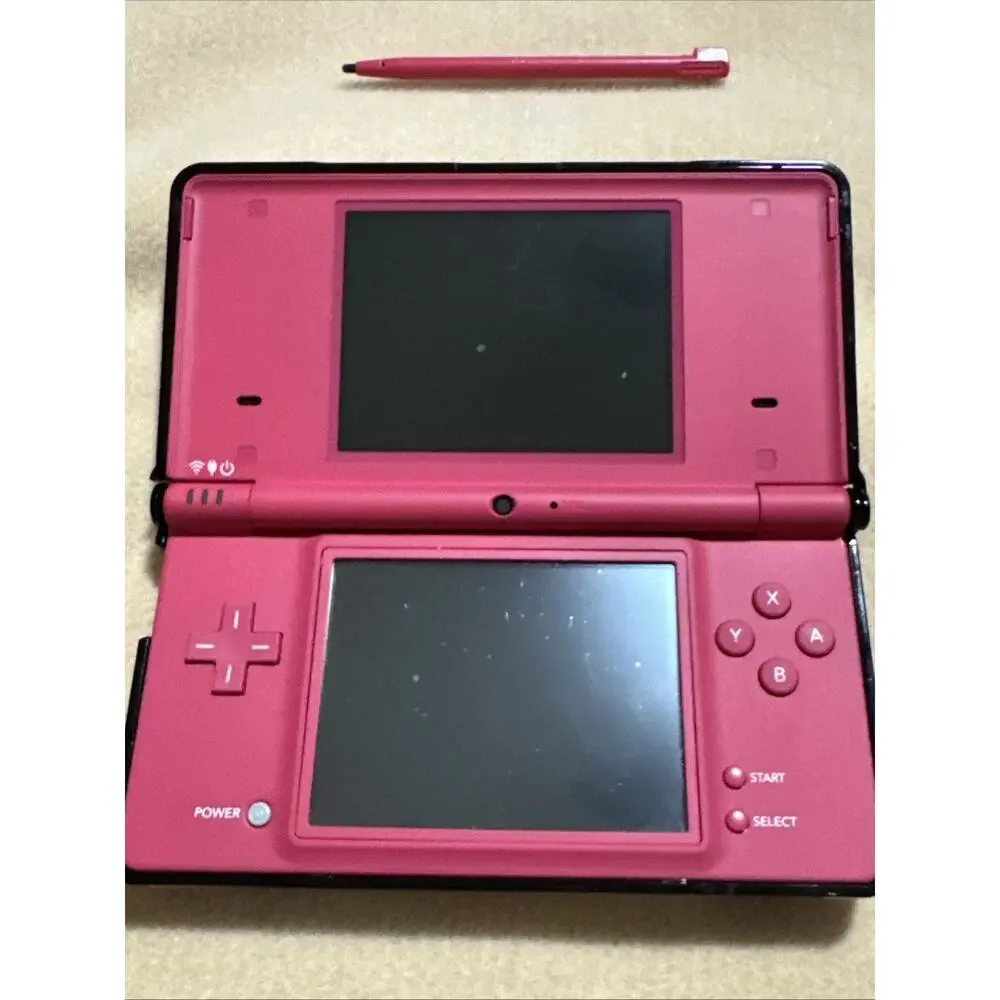 TESTED Nintendo DSi Hot Pink W/ Charger,DSI Armor, Case, Pink Stylus & 4 Games